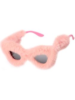 Карнавальные очки «Меховые», цвет розовый
