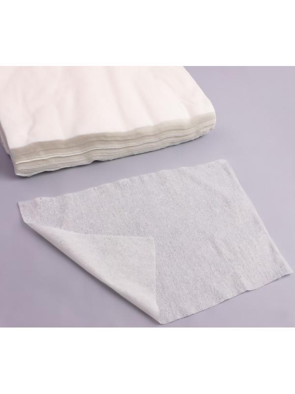 Одноразовые косметические салфетки, 100 шт, плотность 40г/м2, спанлейс, 20 × 30 см, цвет белый