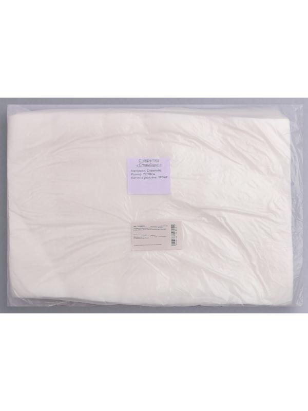 Одноразовые косметические салфетки, 100 шт, плотность 40г/м2, спанлейс, 20 × 30 см, цвет белый