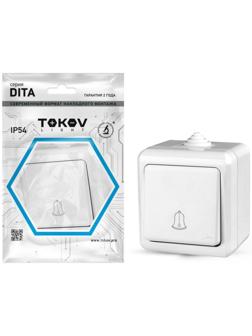 Кнопка звонка ОП Dita IP54 10А 250В бел. TOKOV ELECTRIC TKL-DT-DB-C01-IP54