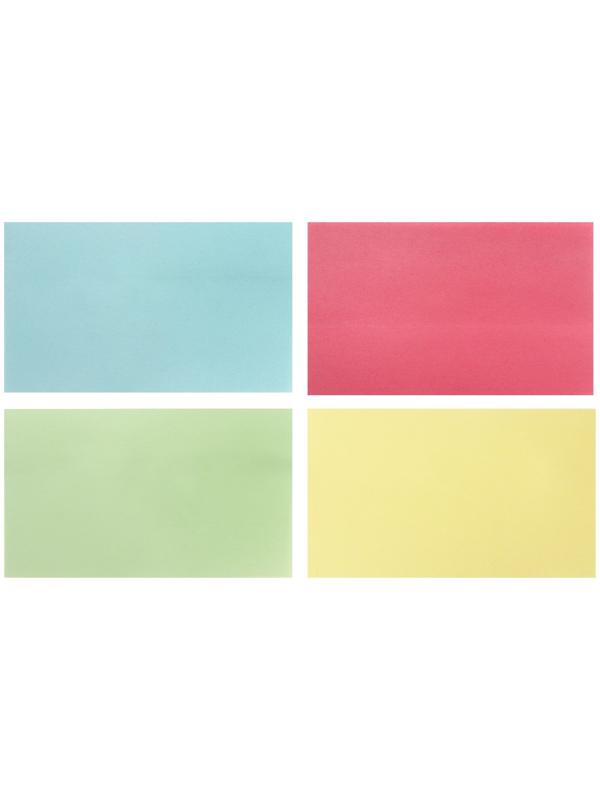 Блок с липким краем 76 х 127 мм, 100 листов, пастель, 4 цвета
