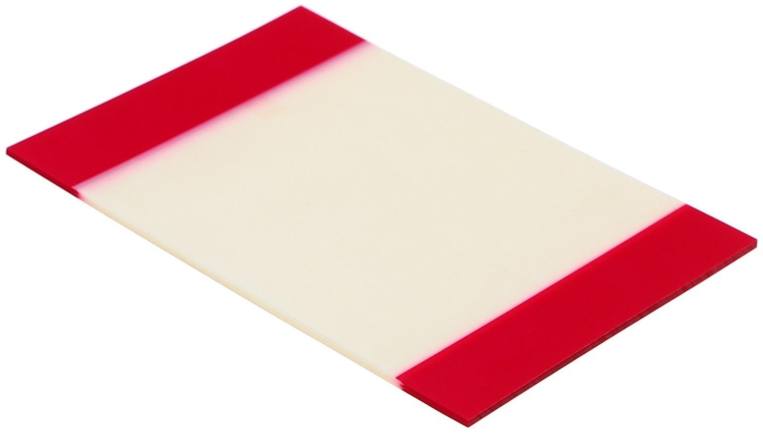 Блок с липким краем 82мм*52мм 20л пластик прозрачный с бордовым