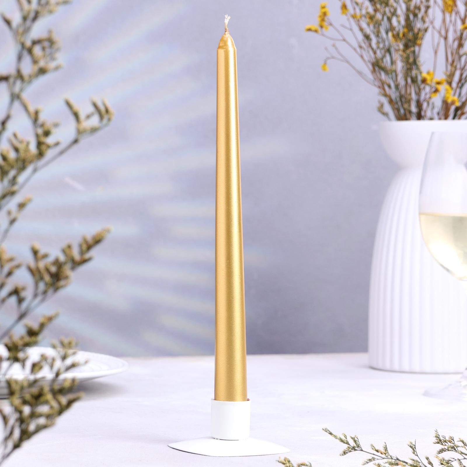 Набор свечей античных, 2,3х 25 см, 4 шт, лакированная, золотой металлик