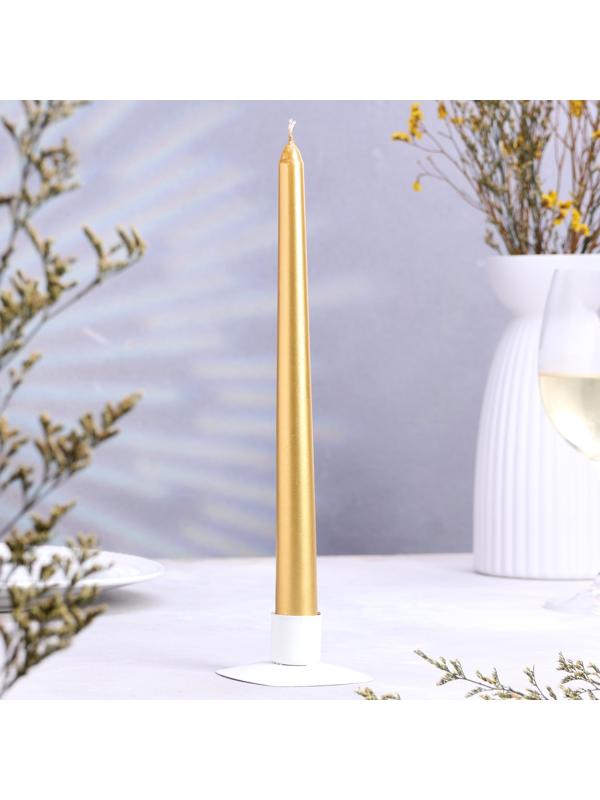 Набор свечей античных, 2,3х 25 см, 4 шт, лакированная, золотой металлик