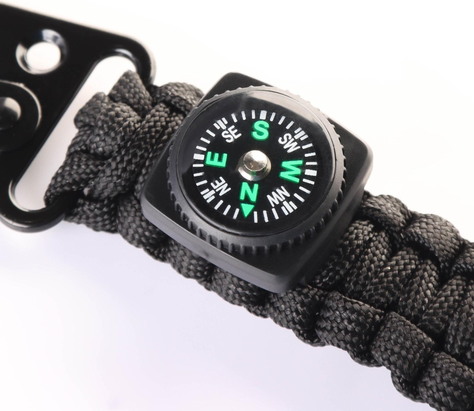 Брелок многофункциональный, туристический из паракорда, с компасом, открывашкой, 16 см