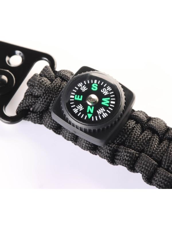 Брелок многофункциональный, туристический из паракорда, с компасом, открывашкой, 16 см