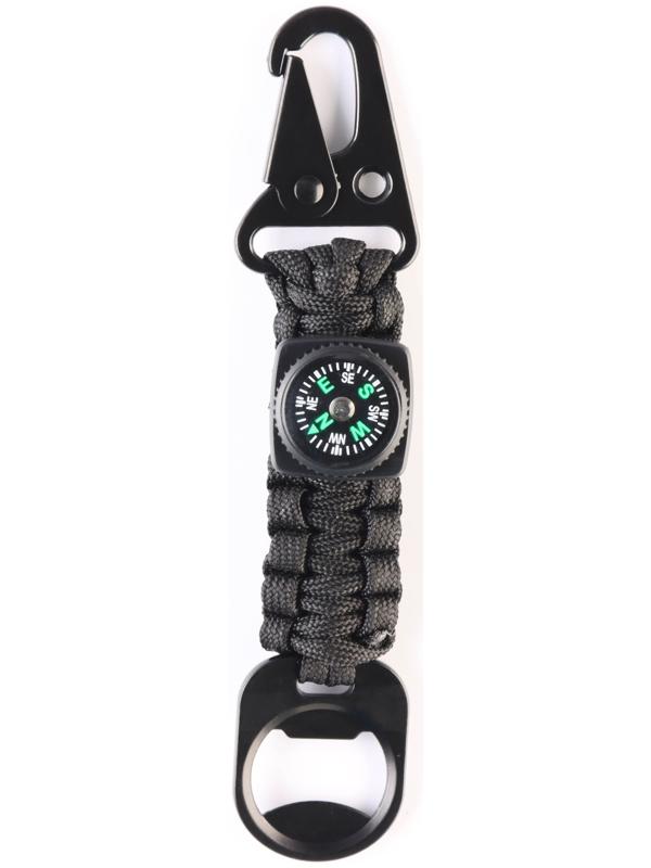 Брелок многофункциональный, туристический из паракорда, с компасом, открывашкой, 16 см