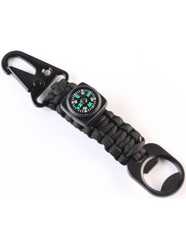 Брелок многофункциональный, туристический из паракорда, с компасом, открывашкой, 16 см