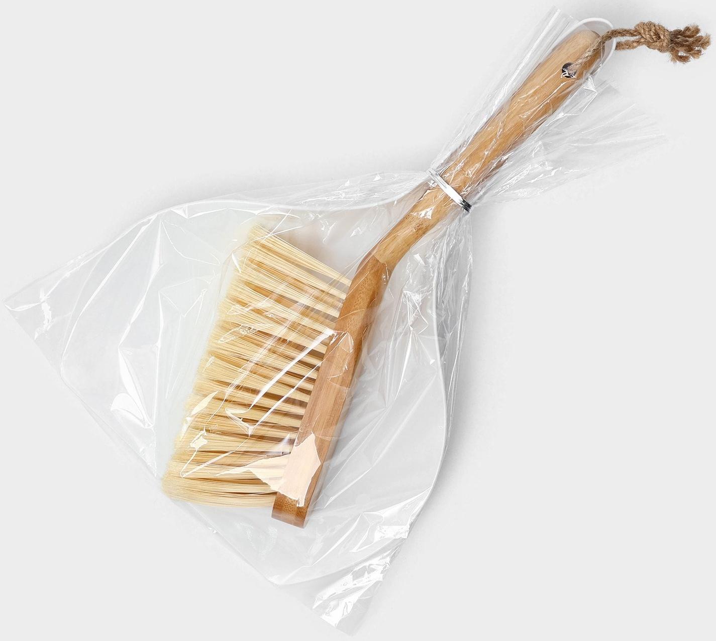 Щетка с совком Raccoon Meli, бамбуковая ручка, совок 33,5×21,5×5,5 см, щётка 30×4 см, ворс 6 см