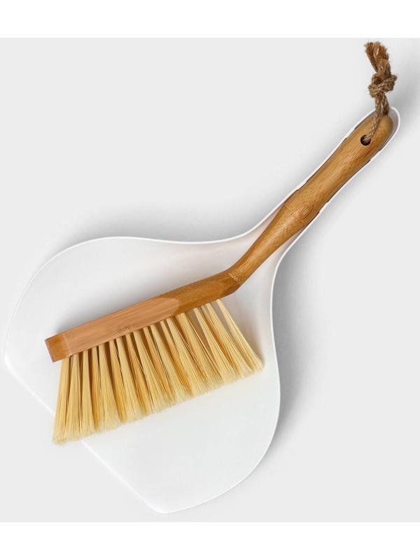 Щетка с совком Raccoon Meli, бамбуковая ручка, совок 33,5×21,5×5,5 см, щётка 30×4 см, ворс 6 см