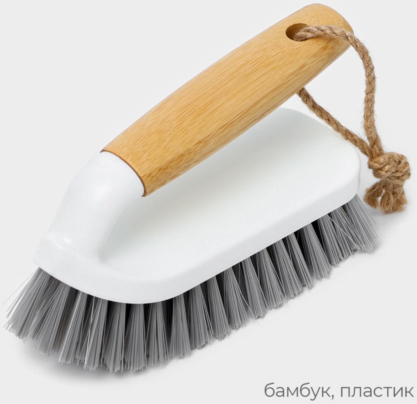 Щетка утюжок Raccoon Meli, бамбуковая ручка, 14,5×5,8×9 см, ворс 2,5 см