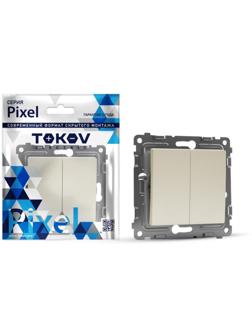 Переключатель проходной двухклавишный TOKOV ELECTRIC 