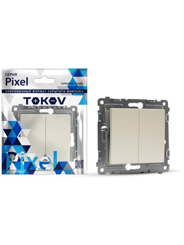 Переключатель проходной двухклавишный TOKOV ELECTRIC 