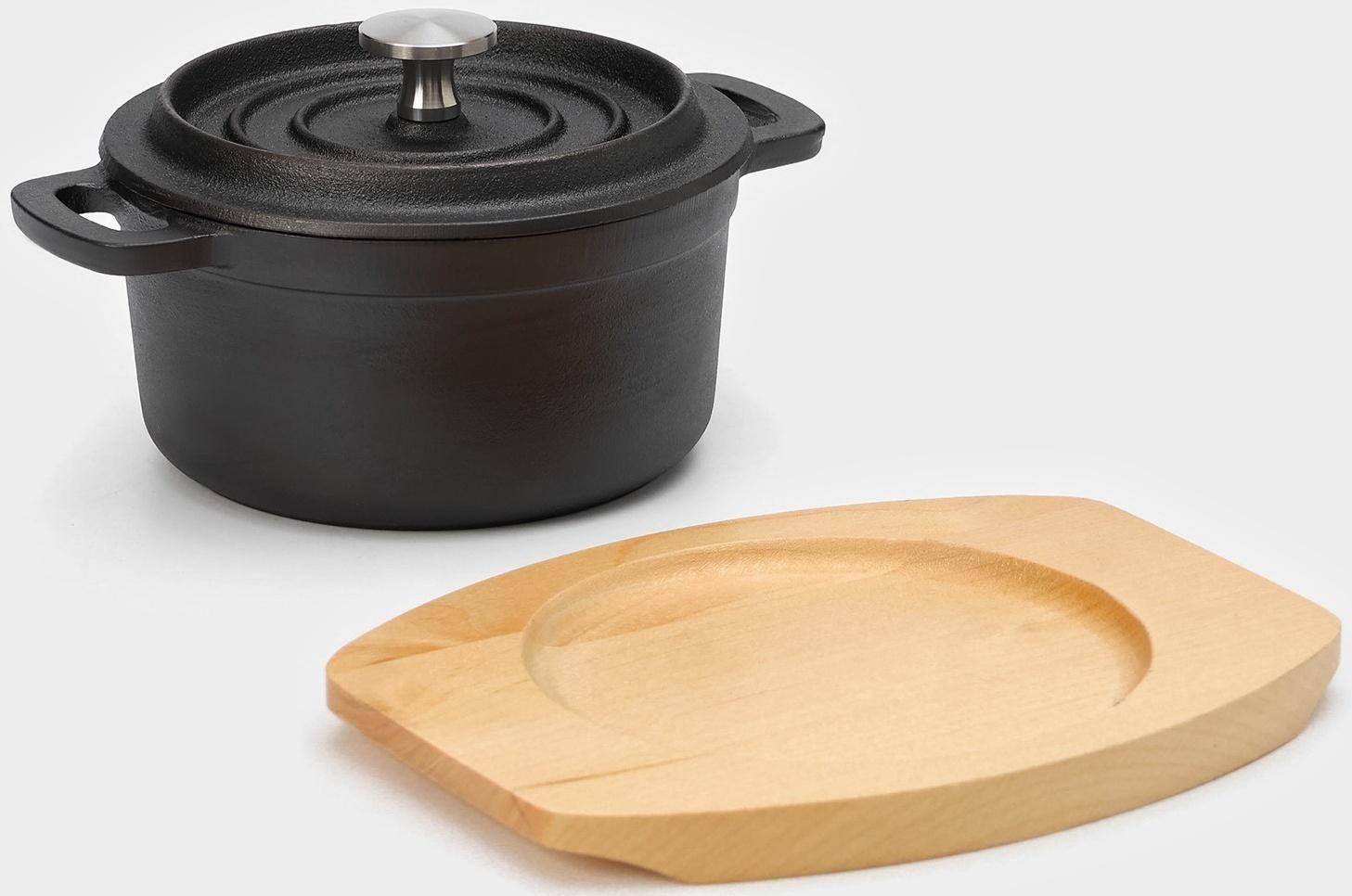 Кастрюля чугунная с крышкой Magma «Хотан», 750 мл, 18,6×14×7 см