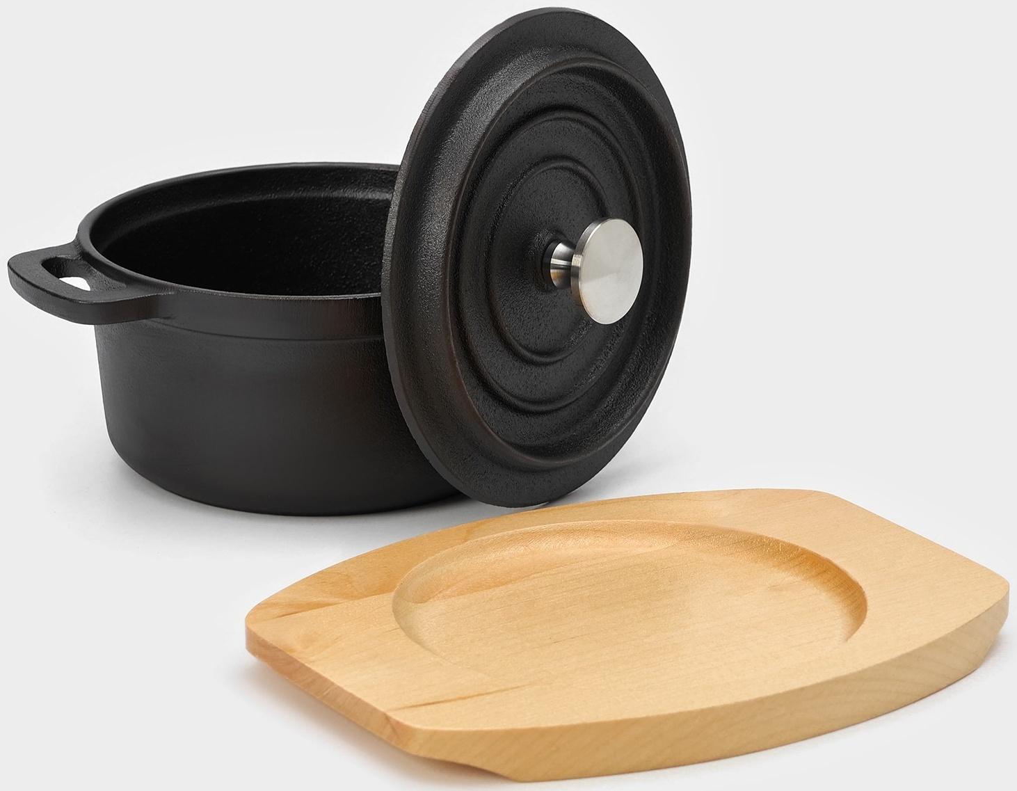 Кастрюля чугунная с крышкой Magma «Хотан», 750 мл, 18,6×14×7 см