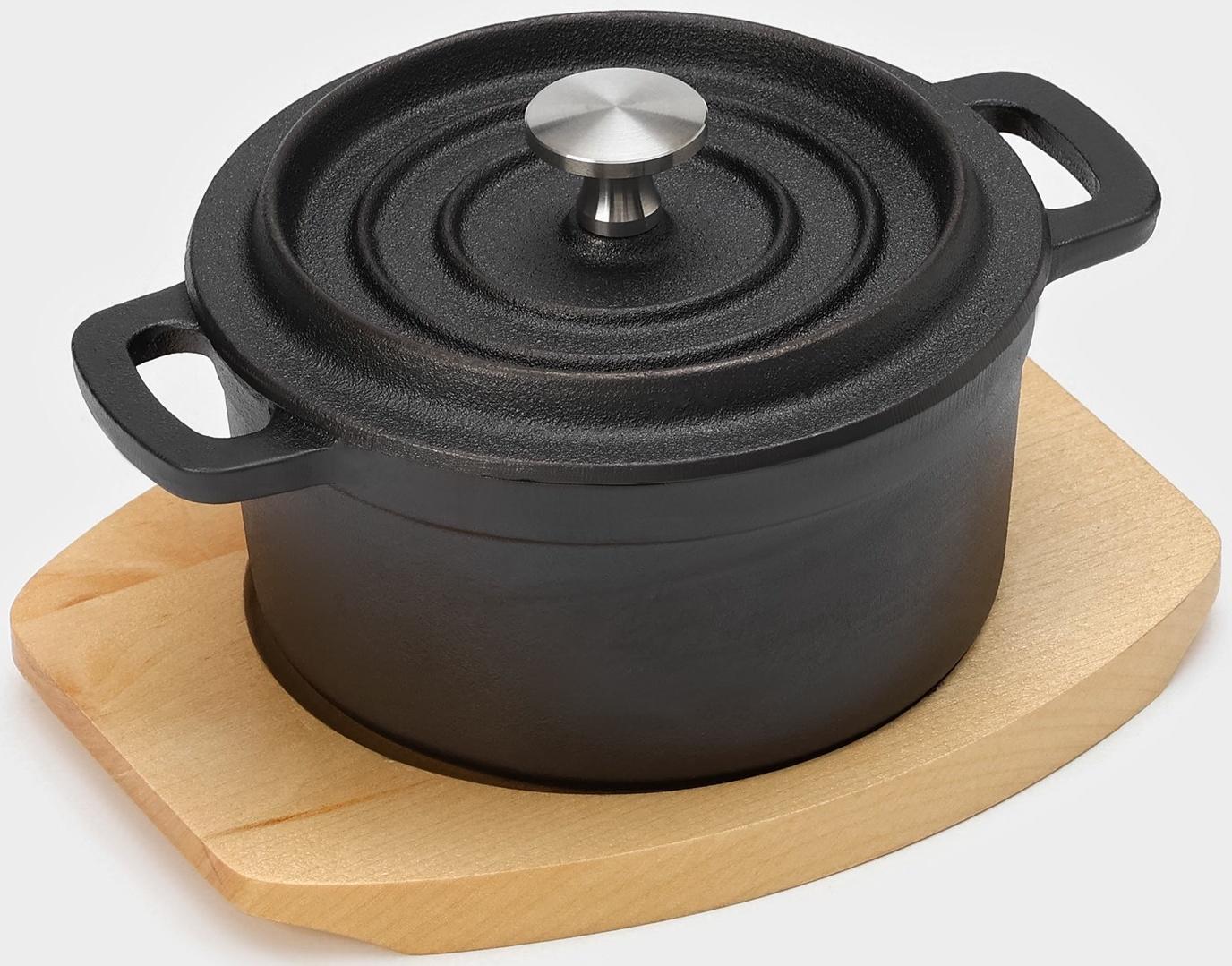 Кастрюля чугунная с крышкой Magma «Хотан», 750 мл, 18,6×14×7 см