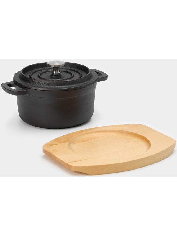 Кастрюля чугунная с крышкой Magma «Хотан», 750 мл, 18,6×14×7 см