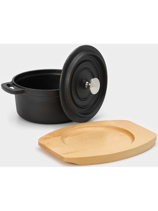 Кастрюля чугунная с крышкой Magma «Хотан», 750 мл, 18,6×14×7 см