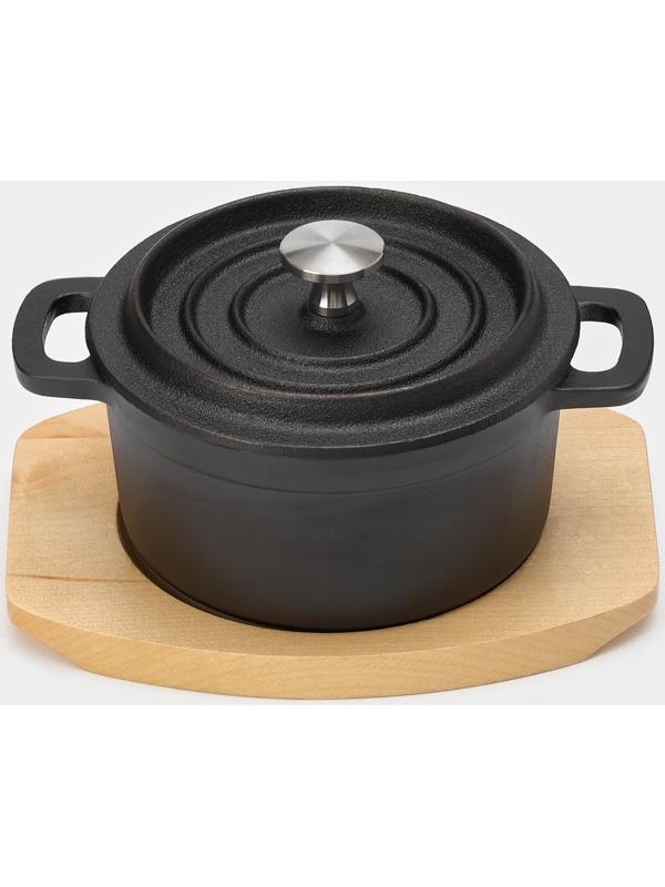 Кастрюля чугунная с крышкой Magma «Хотан», 750 мл, 18,6×14×7 см