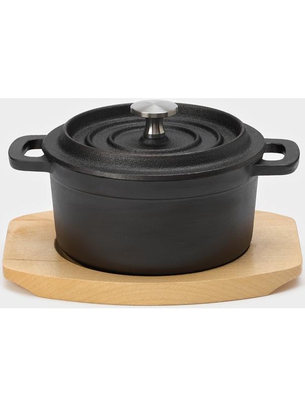 Кастрюля чугунная с крышкой Magma «Хотан», 750 мл, 18,6×14×7 см