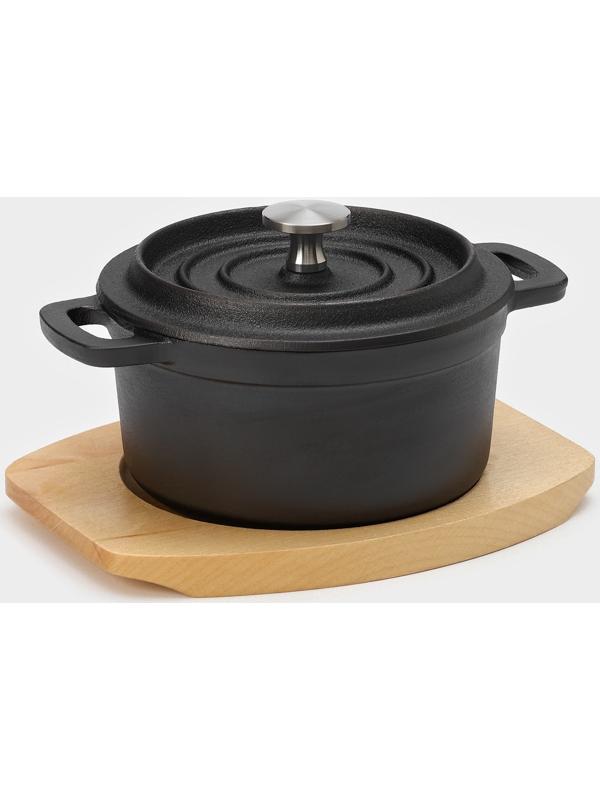 Кастрюля чугунная с крышкой Magma «Хотан», 750 мл, 18,6×14×7 см