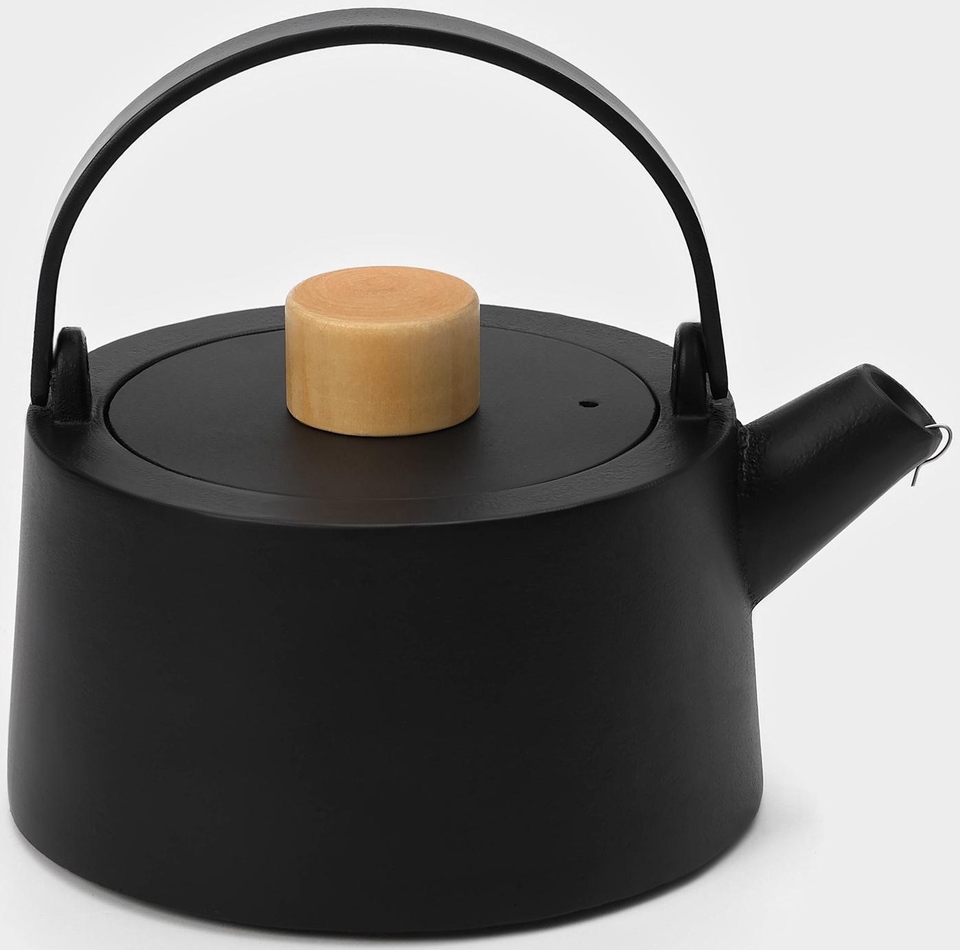 Чайник чугунный с эмалированным покрытием внутри Magma «Сайгон», 1,1 л, с ситом