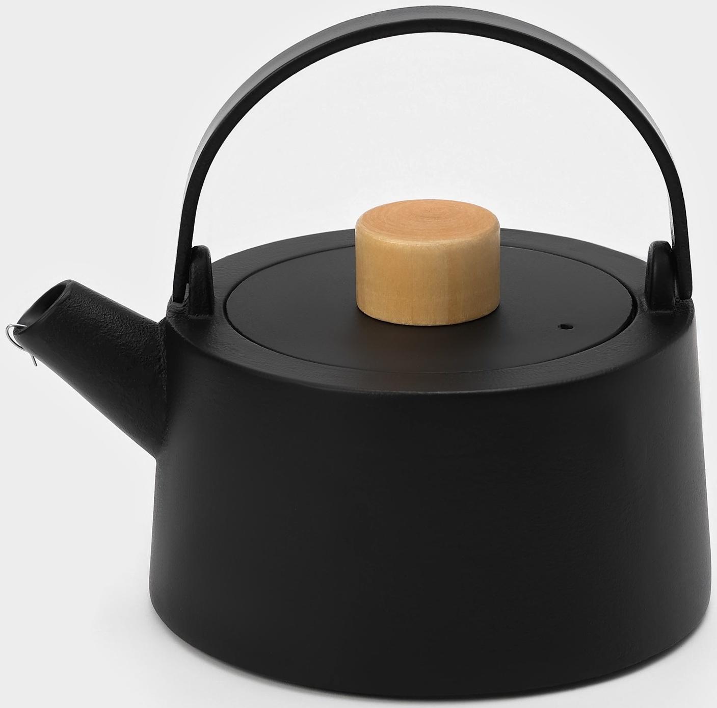 Чайник чугунный с эмалированным покрытием внутри Magma «Сайгон», 1,1 л, с ситом