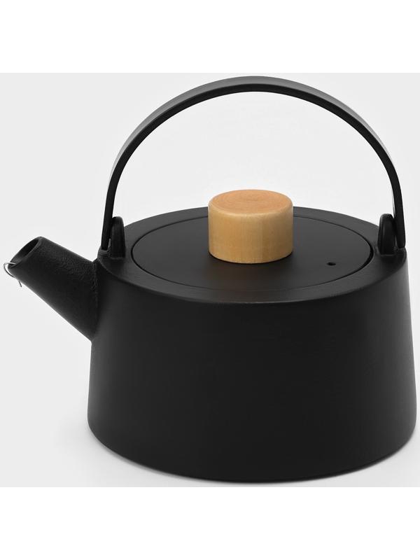 Чайник чугунный с эмалированным покрытием внутри Magma «Сайгон», 1,1 л, с ситом