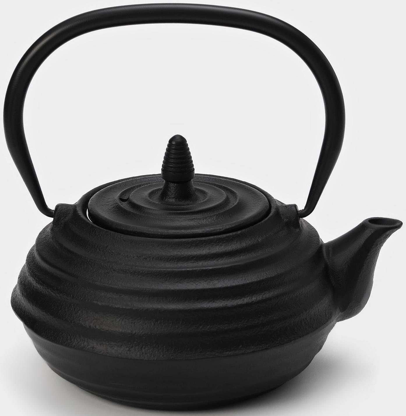 Чайник чугунный с эмалированным покрытием внутри Magma «Танан», 800 мл, с ситом