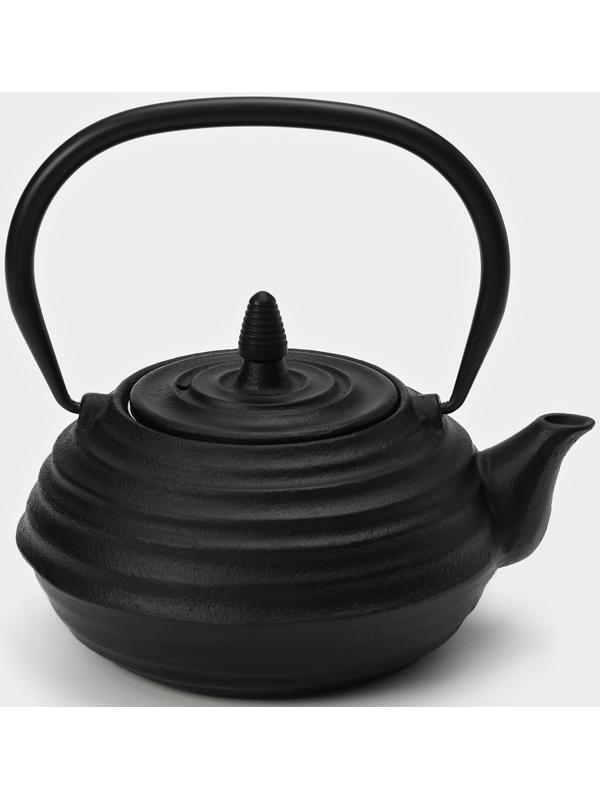 Чайник чугунный с эмалированным покрытием внутри Magma «Танан», 800 мл, с ситом