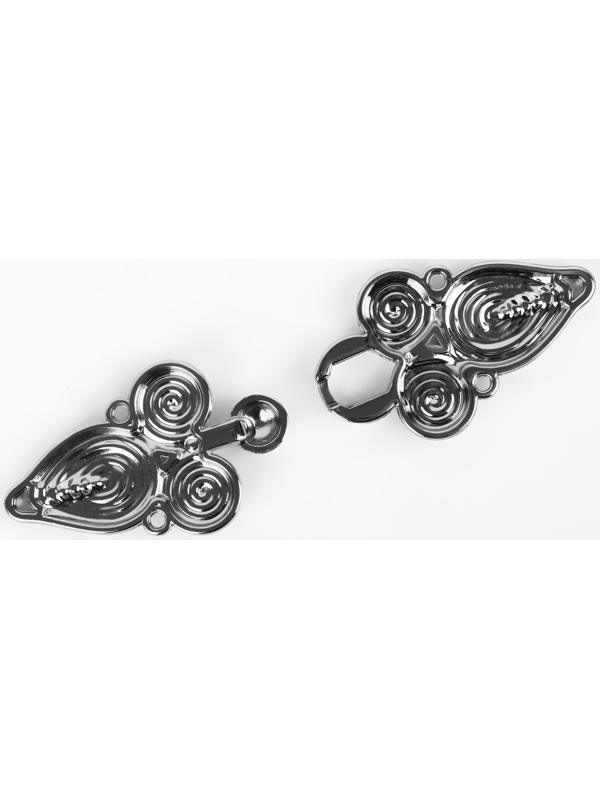 Декоративная застёжка, 6 × 2 см, цвет серебряный