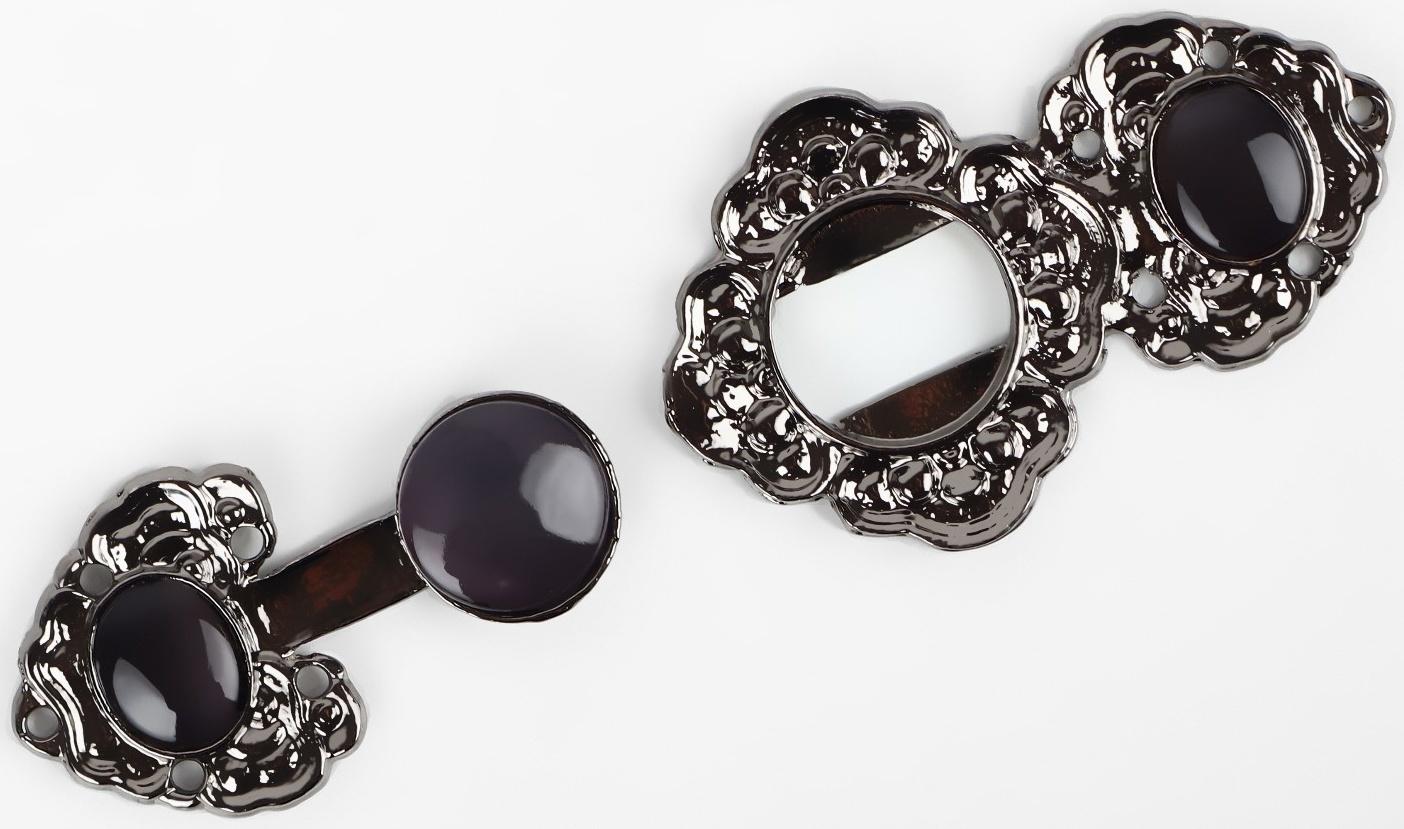 Декоративная застёжка, 6,3 × 2,8 см, цвет чёрный