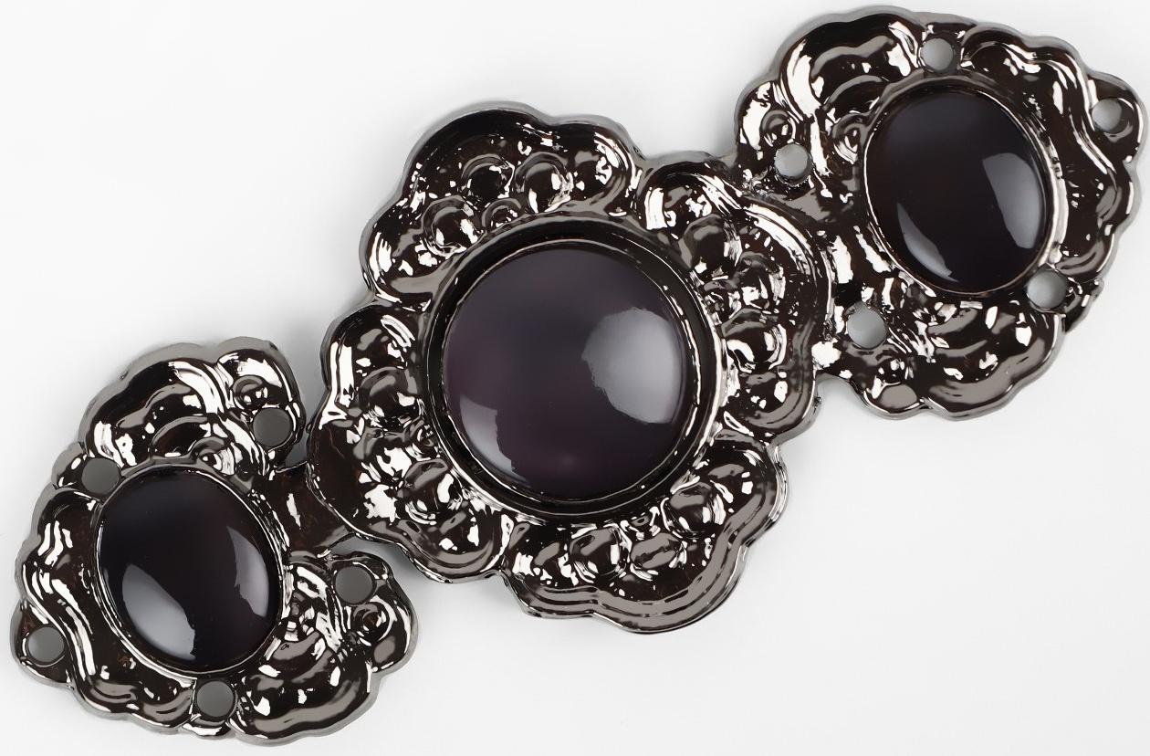 Декоративная застёжка, 6,3 × 2,8 см, цвет чёрный