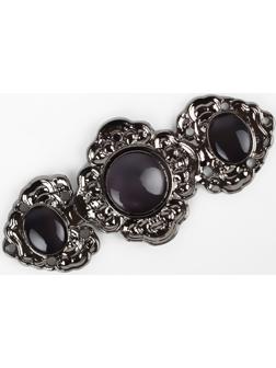 Декоративная застёжка, 6,3 × 2,8 см, цвет чёрный