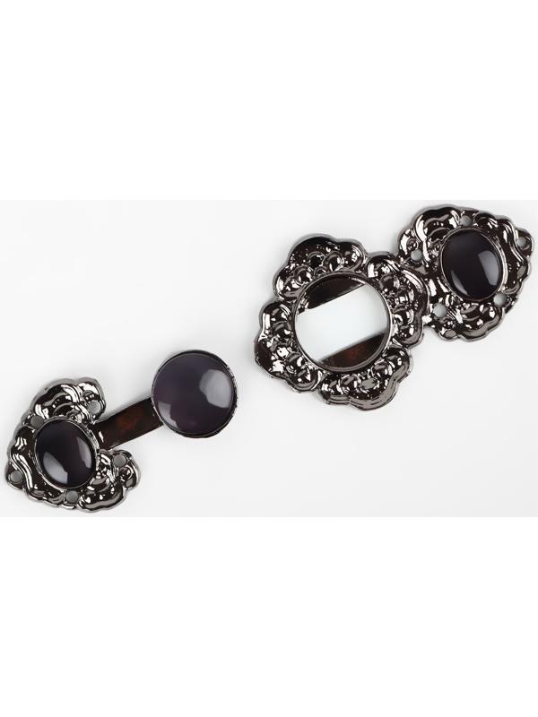 Декоративная застёжка, 6,3 × 2,8 см, цвет чёрный