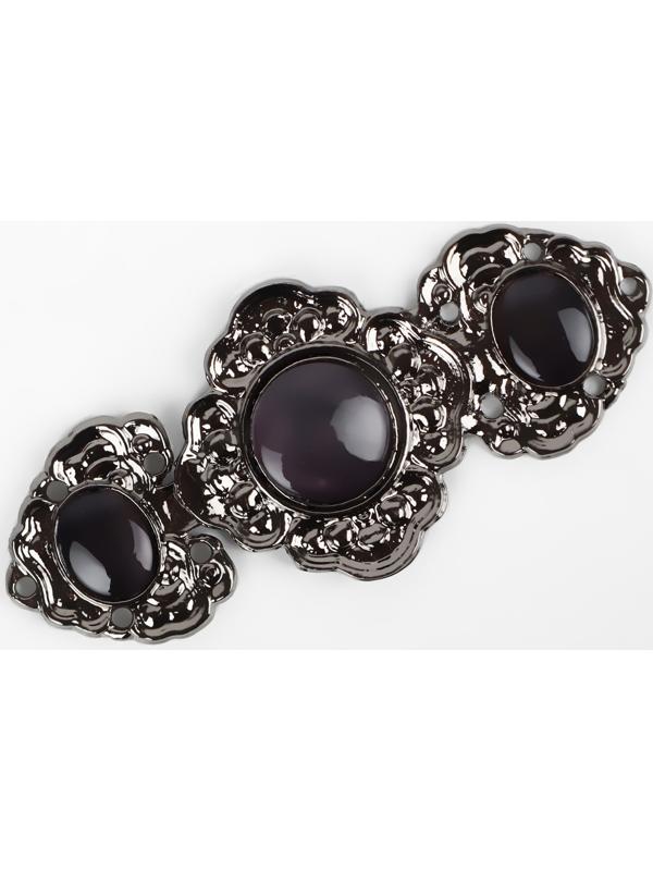 Декоративная застёжка, 6,3 × 2,8 см, цвет чёрный