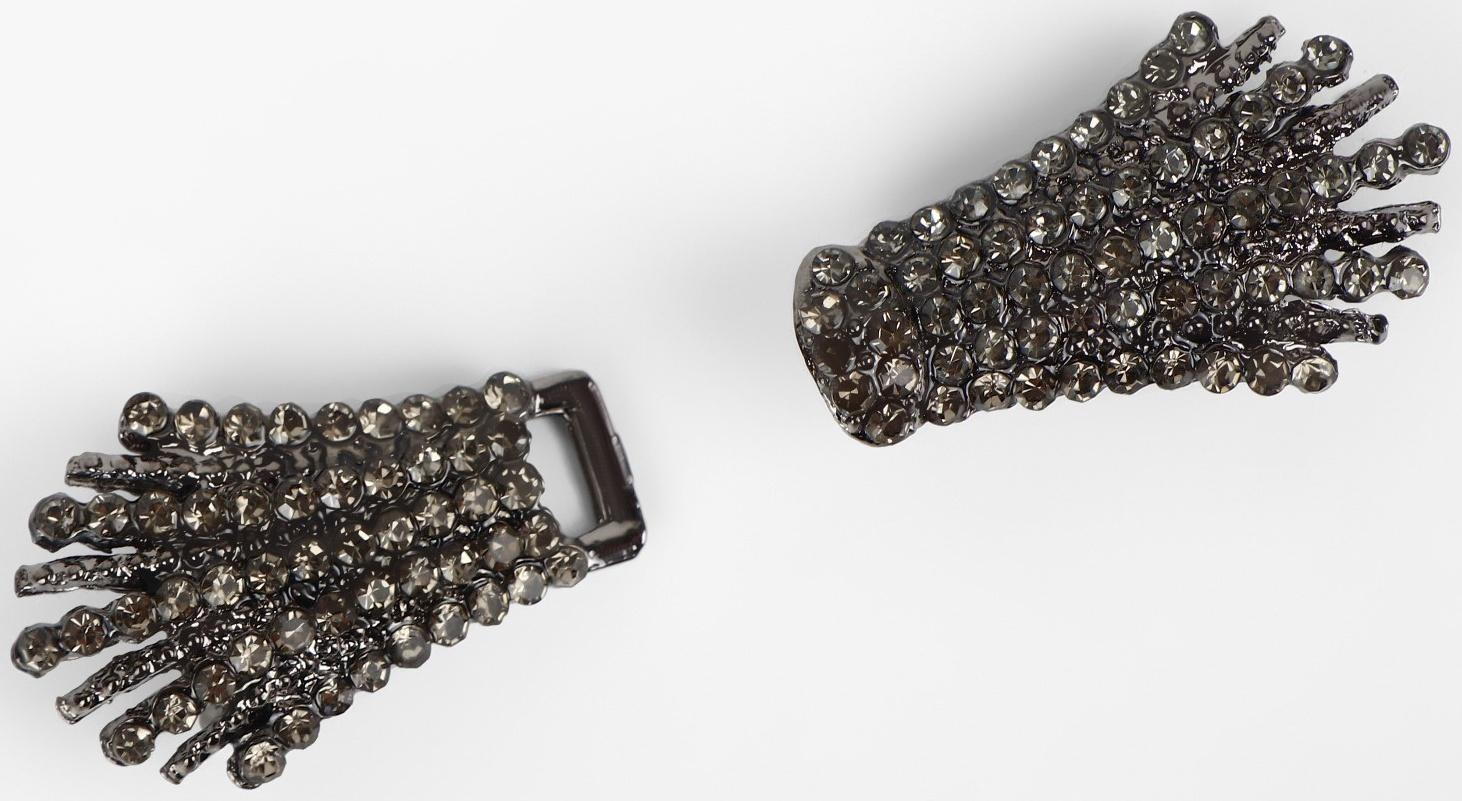 Декоративная застёжка, 4,3 × 1,3 см, цвет чёрный