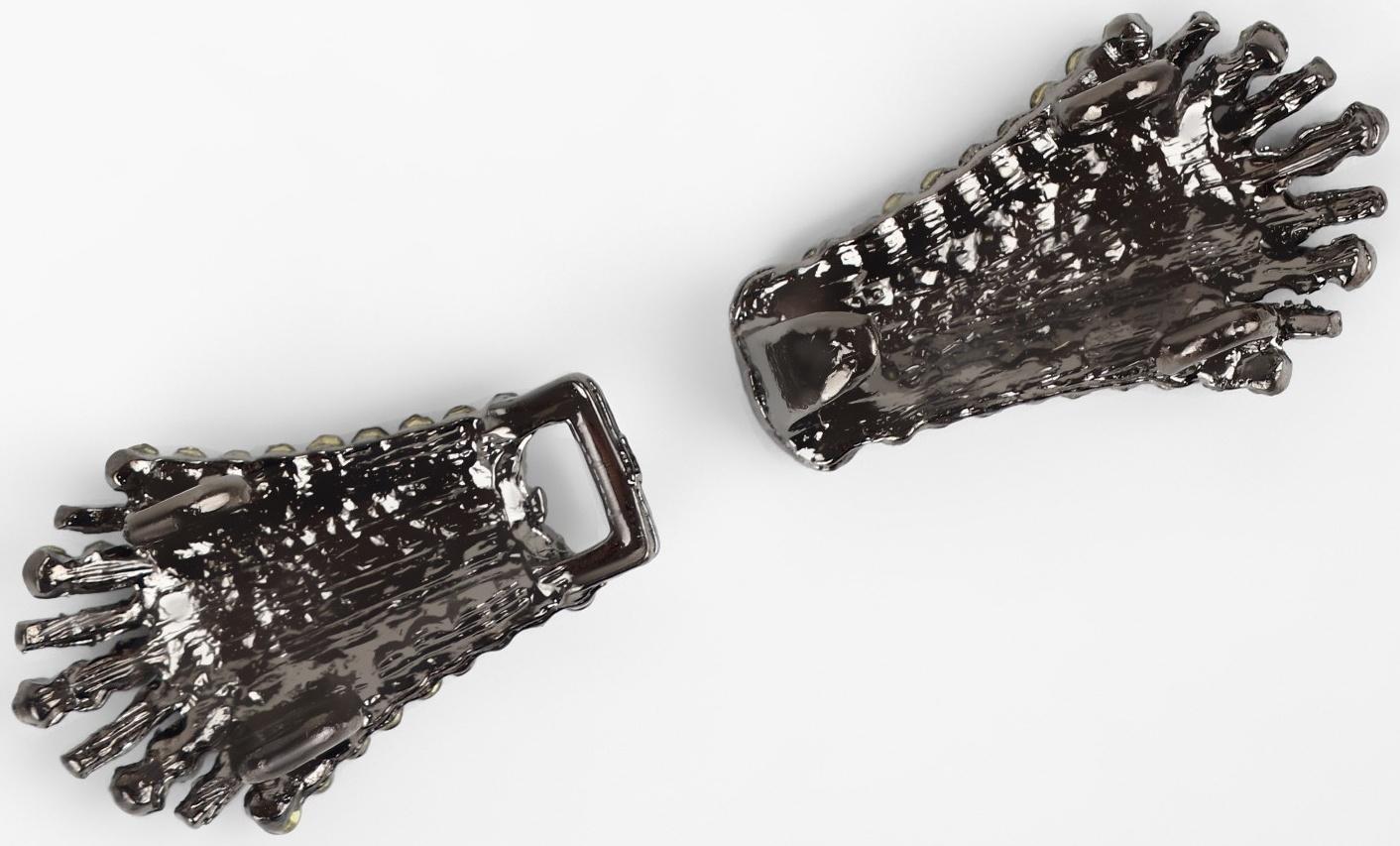 Декоративная застёжка, 4,3 × 1,3 см, цвет чёрный