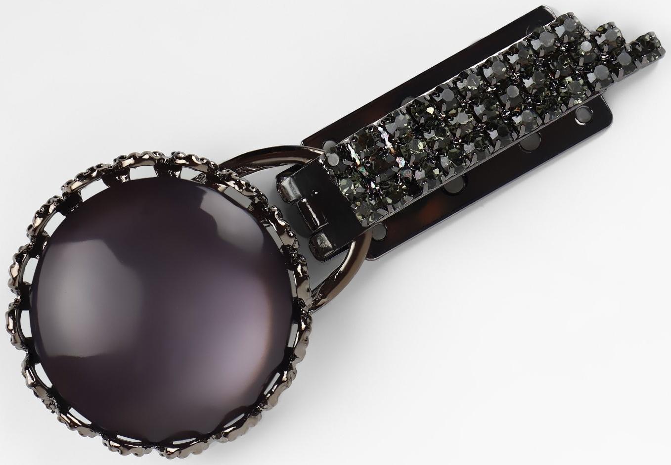 Декоративная застёжка, 8,2 × 3,5 см, цвет чёрный/серый