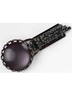 Декоративная застёжка, 8,2 × 3,5 см, цвет чёрный/серый