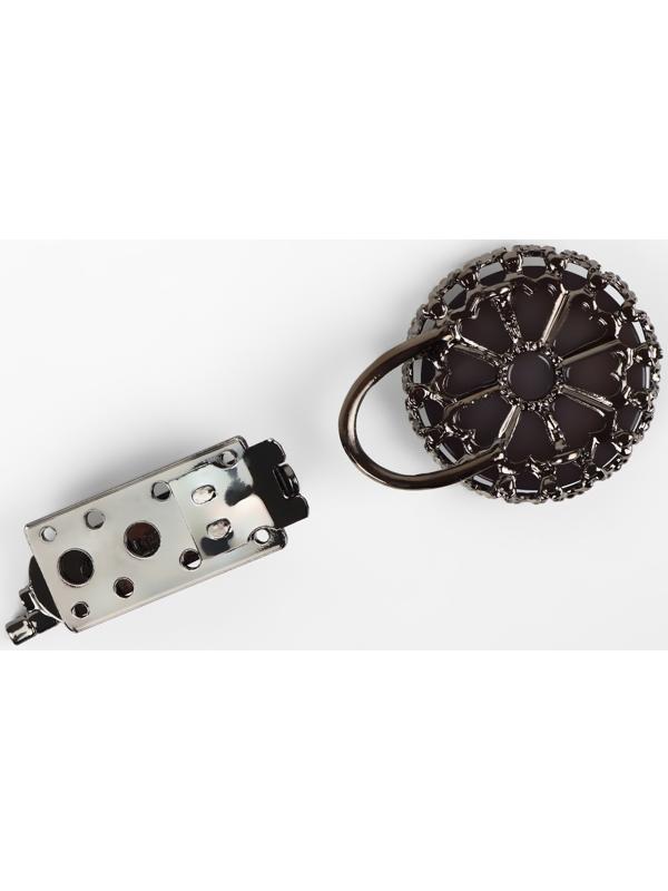 Декоративная застёжка, 8,2 × 3,5 см, цвет чёрный/серый