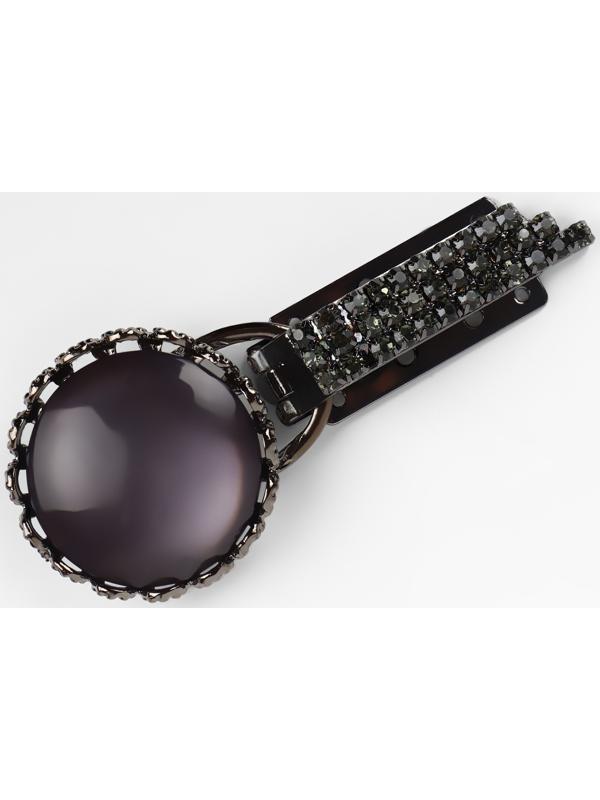 Декоративная застёжка, 8,2 × 3,5 см, цвет чёрный/серый