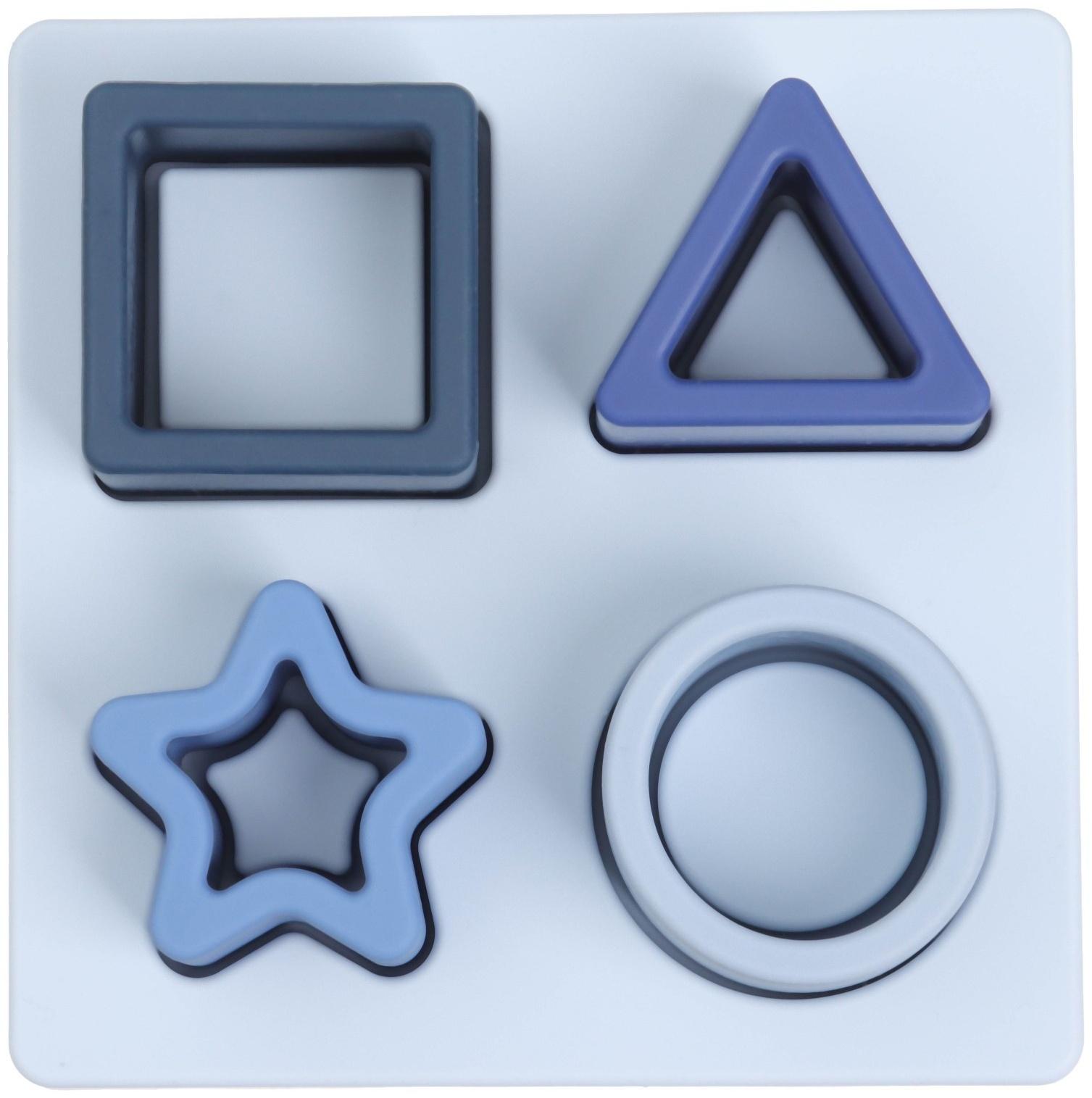 Развивающая игрушка - сортер «Изучаем фигуры», пищевой силикон, цвет голубой, Mum&Baby