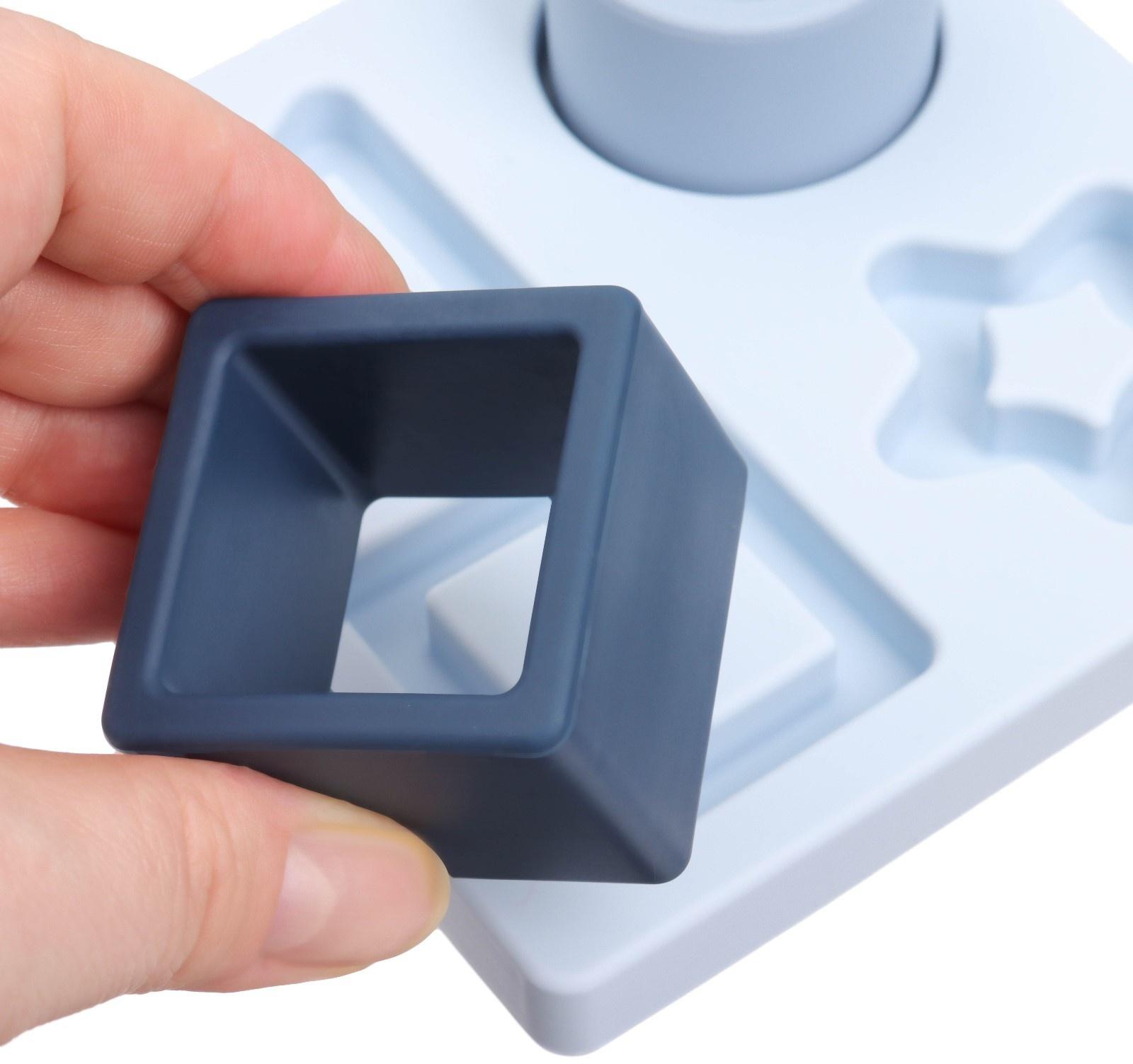 Развивающая игрушка - сортер «Изучаем фигуры», пищевой силикон, цвет голубой, Mum&Baby