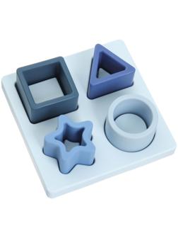 Развивающая игрушка - сортер «Изучаем фигуры», пищевой силикон, цвет голубой, Mum&Baby