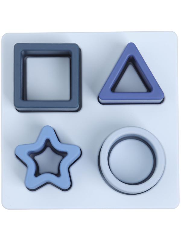 Развивающая игрушка - сортер «Изучаем фигуры», пищевой силикон, цвет голубой, Mum&Baby