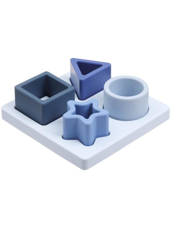 Развивающая игрушка - сортер «Изучаем фигуры», пищевой силикон, цвет голубой, Mum&Baby