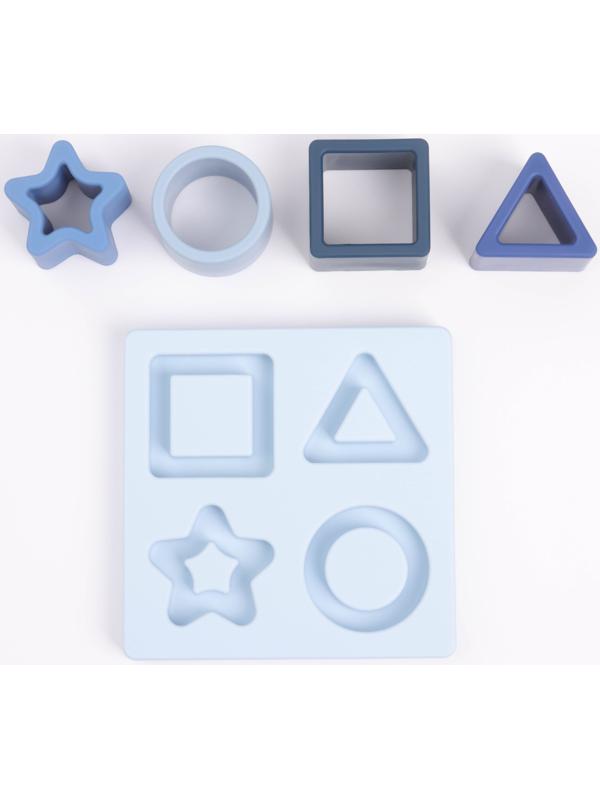 Развивающая игрушка - сортер «Изучаем фигуры», пищевой силикон, цвет голубой, Mum&Baby