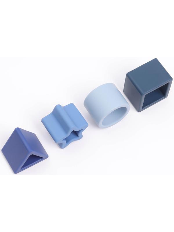 Развивающая игрушка - сортер «Изучаем фигуры», пищевой силикон, цвет голубой, Mum&Baby