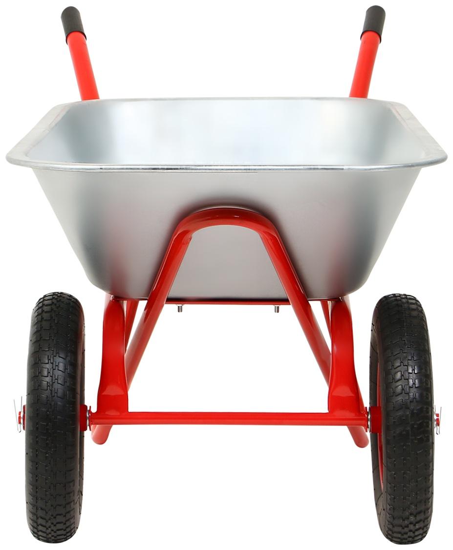 Тачка строительная, 2 пневмоколеса, груз/п 320 кг, объём 110 л, оцинкованный кузов 0,8 мм, Greengo